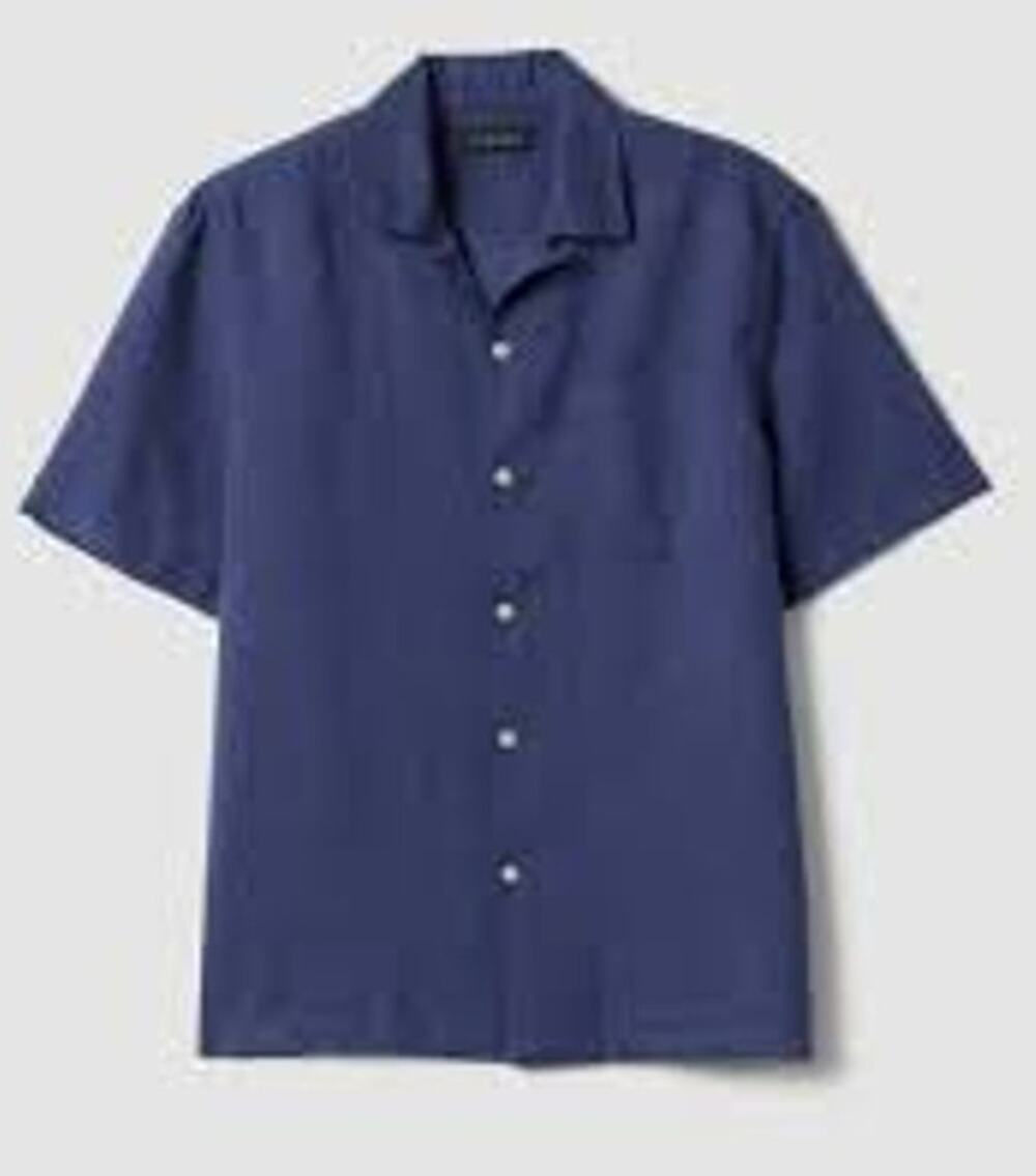 PIOMBO Linen Shirt Blue Italian Luxury Resort Casual Button Summer Lightweight